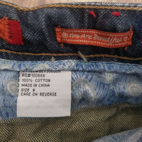 Vintage Mudd Y2K 90s Denin Jean Skirt Size 9 Distressed Boho Western Festival - Picture 6 of 9